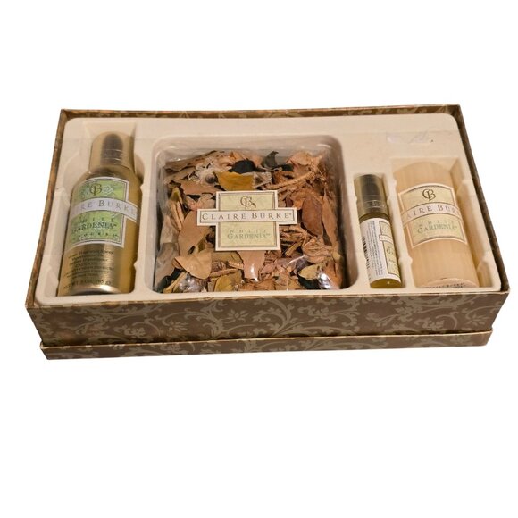 Claire Burke White Gardenia Home Fragrance Set Candle Potpourri Room Spray & Oil - Picture 3 of 3